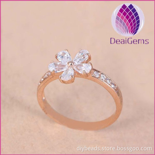 Wild personalized elegant flowers copper ring